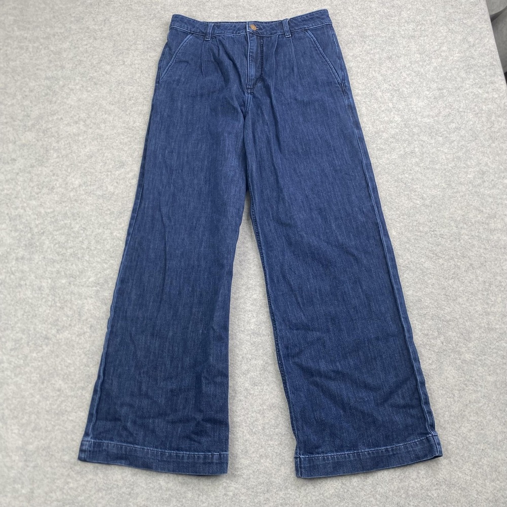 J. Crew Jeans Womens 28 (29x27) Blue High Rise Wide Leg Denim Relaxed Casual